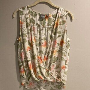 Soho Women's Blouse - Olive and Coral Floral